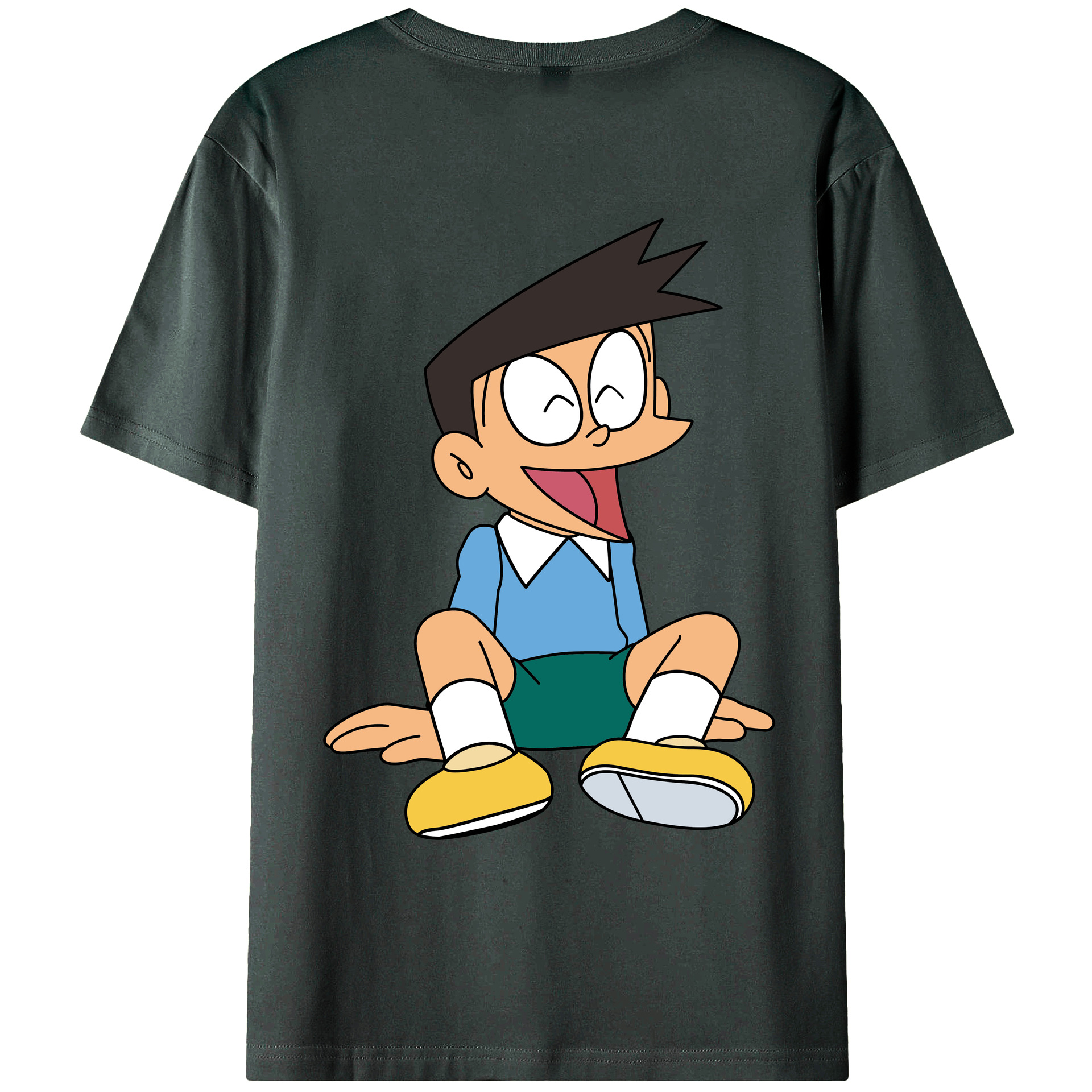 （画像用） ドラえもん 骨川 スネ夫 Doraemon Honekawa Suneo 綿100％ メンズ半袖Tシャツ（バックプリント） 通気性